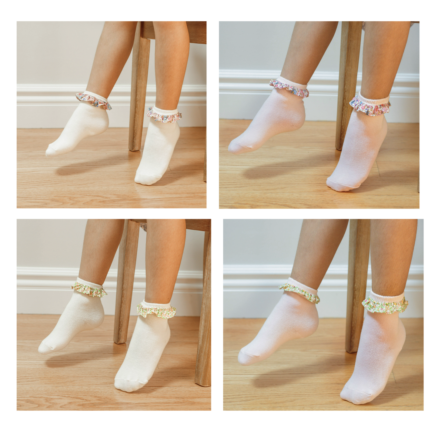 Girls Ruffle Ankle Socks – Soft Cotton Dress Crew, White & Pink – Baby & Toddler Summer Style 4 Pairs